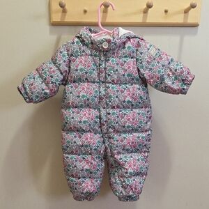 GAP Floral Baby Snowsuit with Hood Size 0-6 Months
